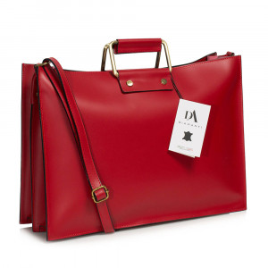 Servieta dama din piele naturala DiAmanti Monza Rosso